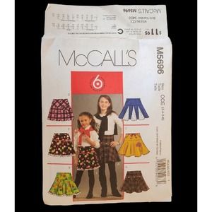 Girls Pleated Skirts Sewing Pattern McCall's M5696 Sizes 3-6 Children Toddler